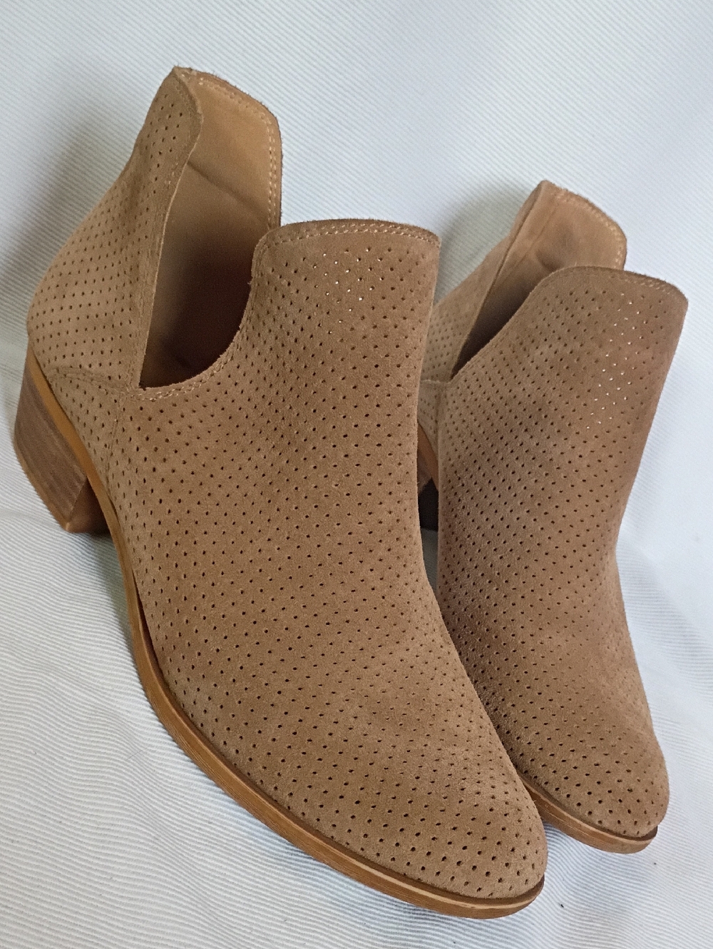 Lucky Brand Perforated Suede Healed Ankle Boot